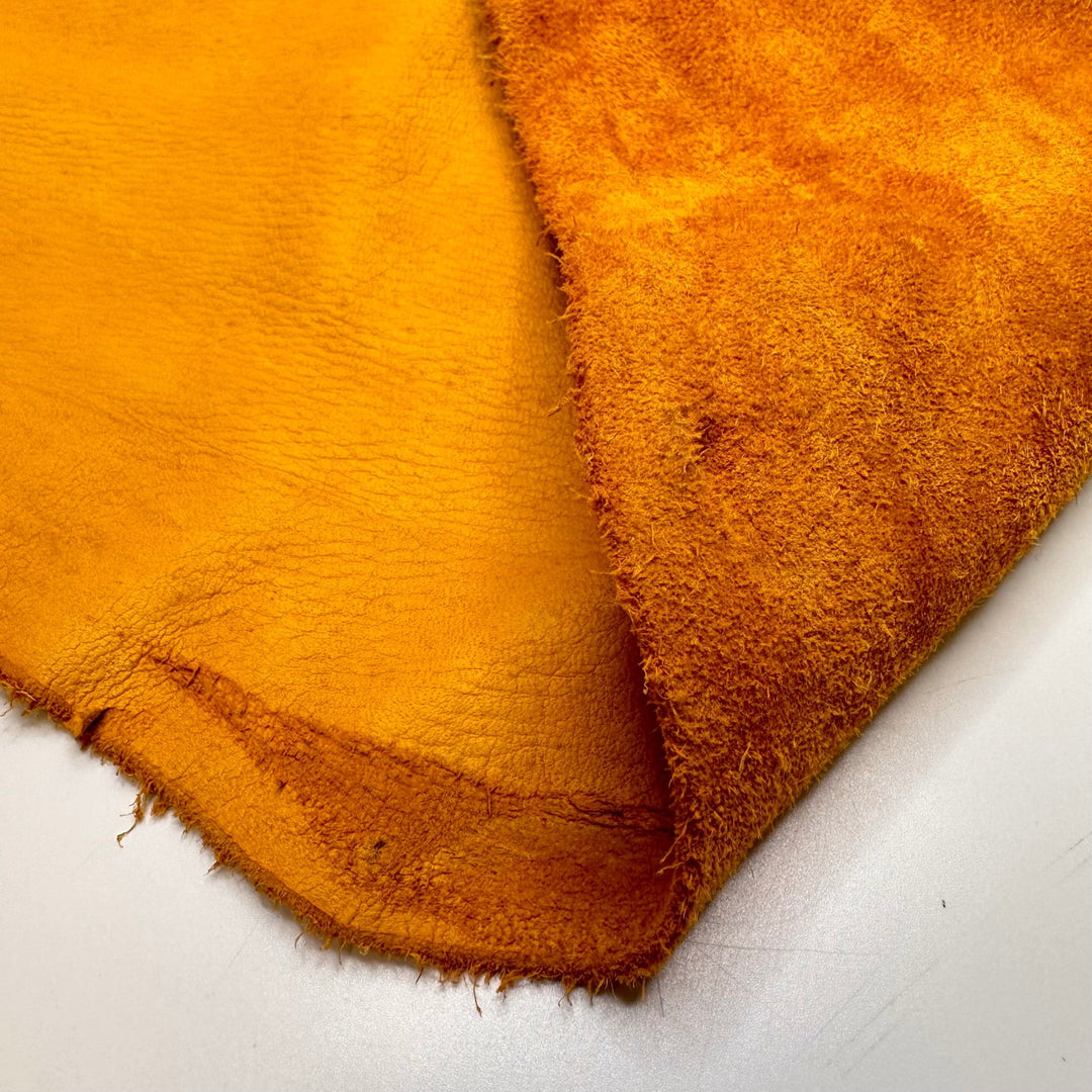 Meeting Eccentric Strangers - Leather Woven - Orange - 1.65M Bundle - True Deadstock fabric Fabric by private - Sustainable Textile | FABCYCLE