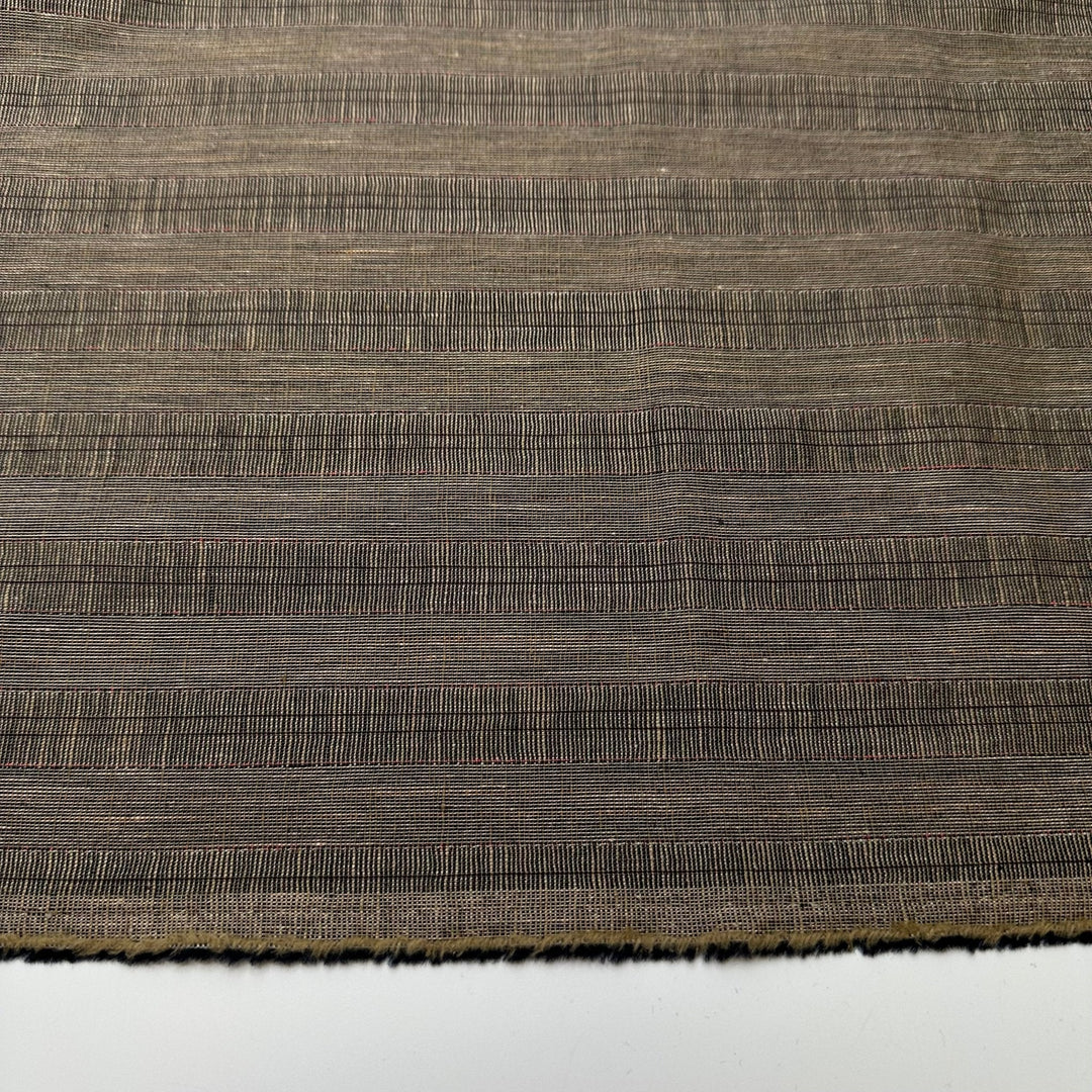 Meeting In The Middle - Cotton/Linen Woven - Beige/Brown Pinstripe - 1.75M Bundle - True Deadstock fabric Fabric by private - Sustainable Textile | FABCYCLE