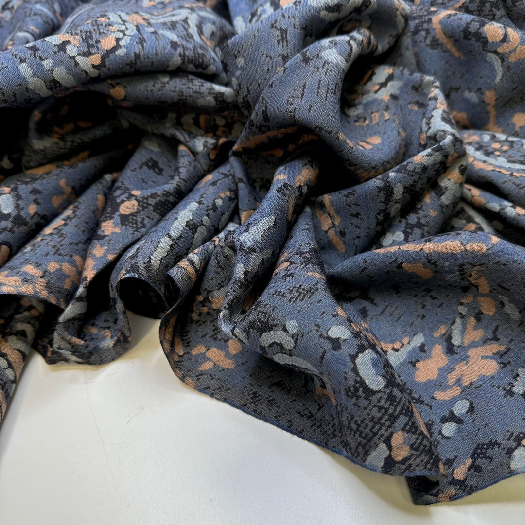 Memories Of Paisley - Wool Woven - Blue Multi Abstract - 1.6M Bundle - True Deadstock fabric Fabric by private - Sustainable Textile | FABCYCLE
