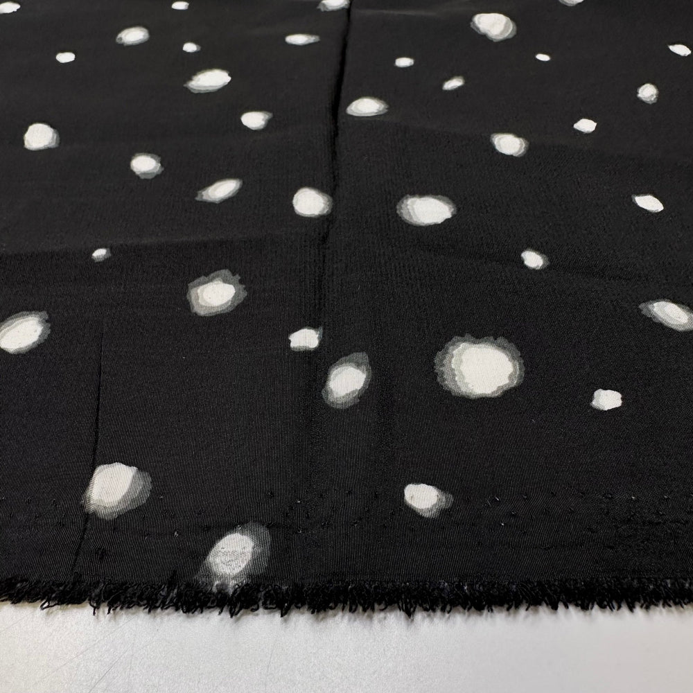 Memories That Will Last Forever - Polyester Blend Woven - Black/White Polka Dots - 1.75M Bundle - True Deadstock fabric Fabric by private - Sustainable Textile | FABCYCLE