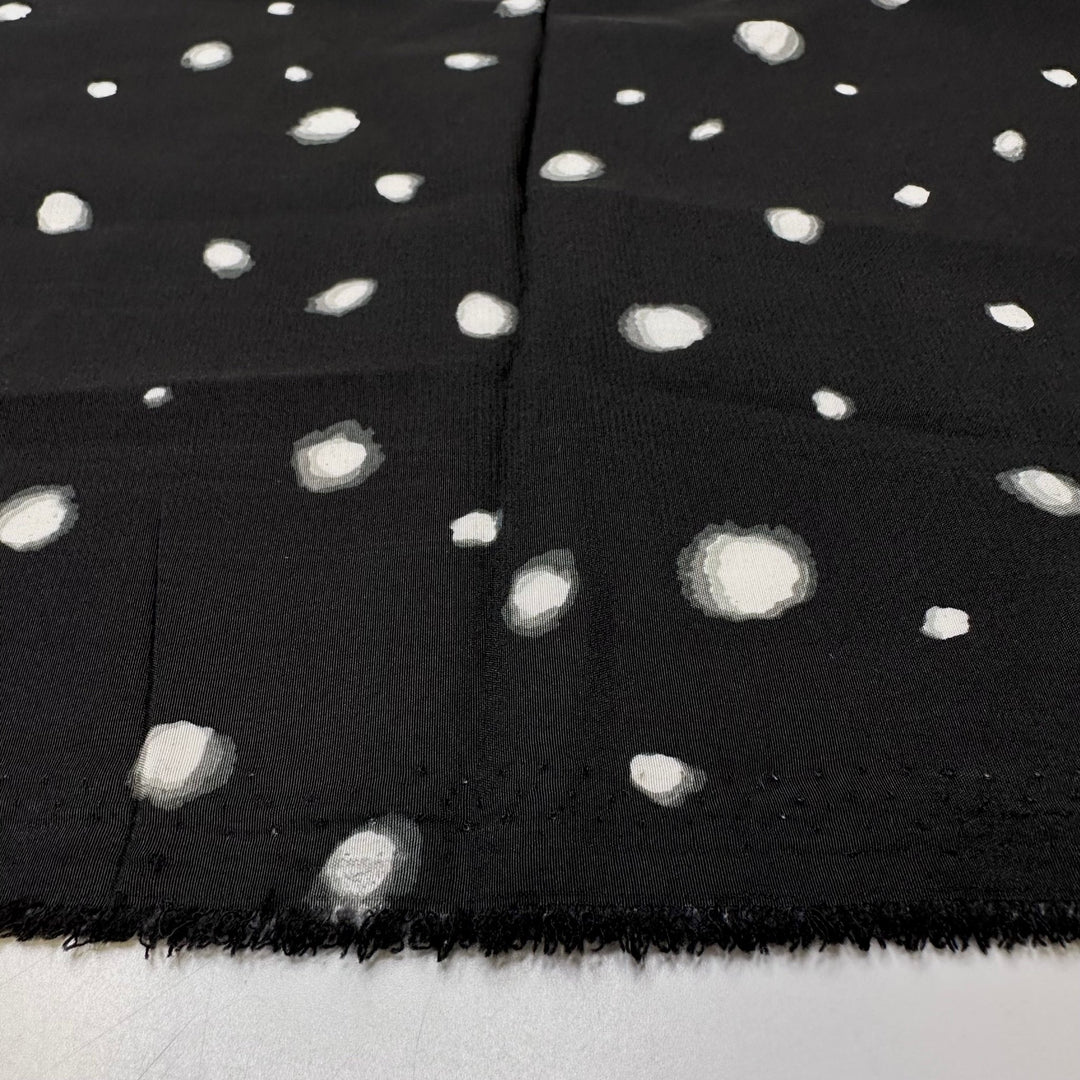 Memories That Will Last Forever - Polyester Blend Woven - Black/White Polka Dots - 1.75M Bundle - True Deadstock fabric Fabric by private - Sustainable Textile | FABCYCLE