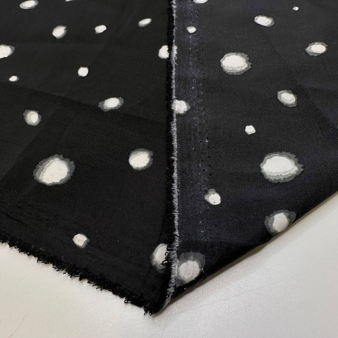 Memories That Will Last Forever - Polyester Blend Woven - Black/White Polka Dots - 1.75M Bundle - True Deadstock fabric Fabric by private - Sustainable Textile | FABCYCLE