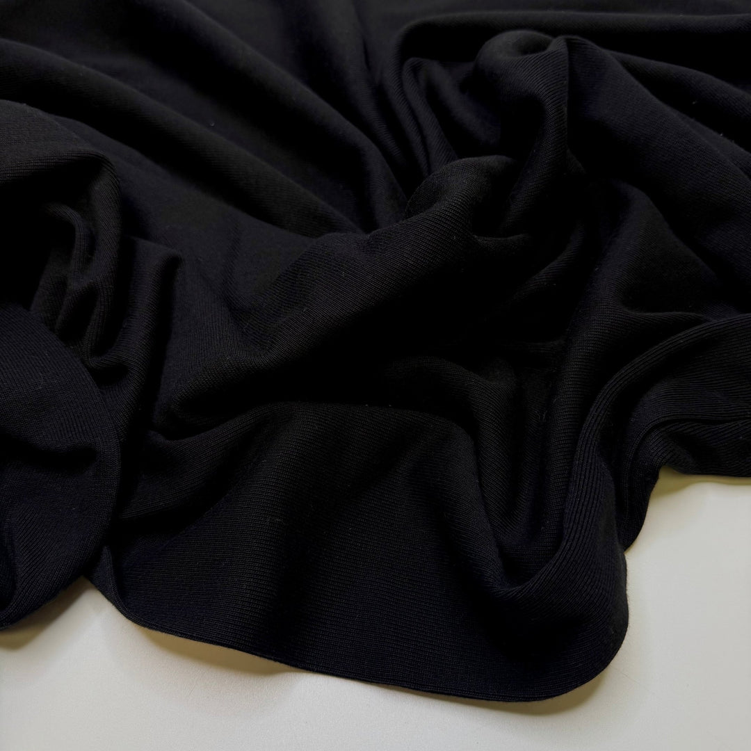 Menudo - Tubular Rib Knit Cotton Blend Knit - Black - 2.4M Bundle - True Deadstock fabric Fabric by private - Sustainable Textile | FABCYCLE