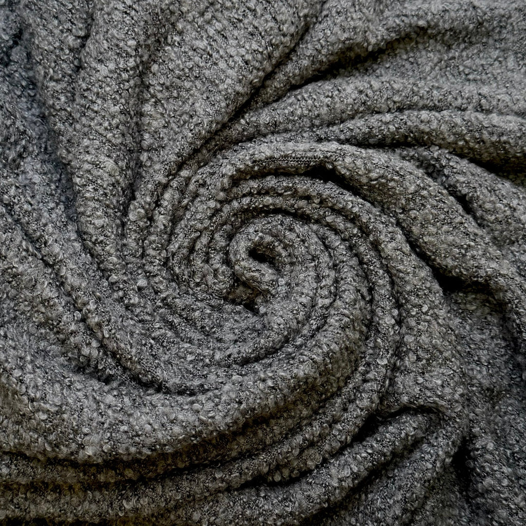 Merengue - Boucle Wool/Acrylic Knit - Grey - Bundles - True Deadstock fabric Fabric by private - Sustainable Textile | FABCYCLE