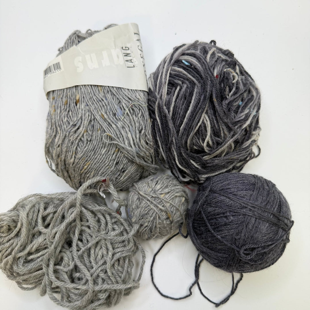 Merino and Acrylic Yarn - Grey - 5 Pack - True Deadstock supplies Fabric by private - Sustainable Textile | FABCYCLE