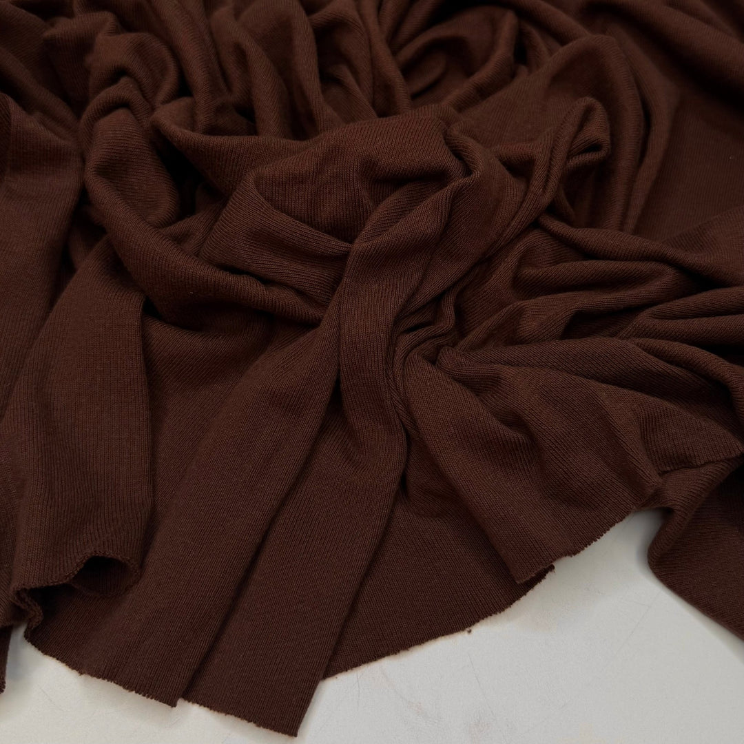 Mermaid Is My Dream Job - Rib Knit Cotton Blend Knit - Brown - 1.2M Bundle - True Deadstock fabric Fabric by private - Sustainable Textile | FABCYCLE