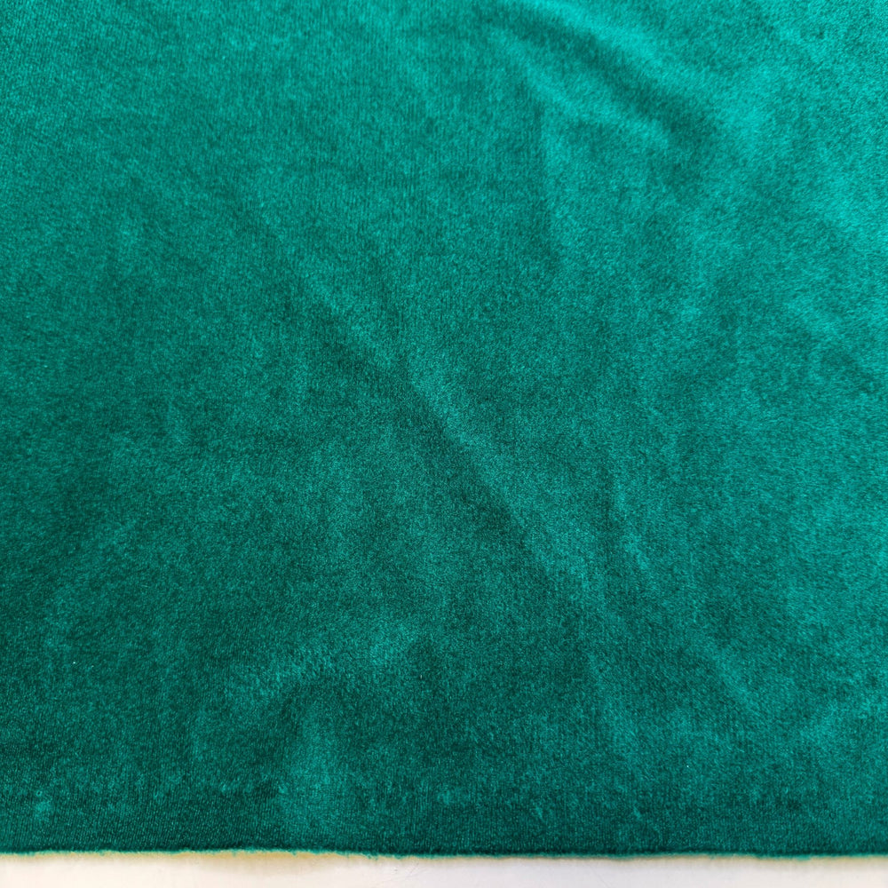 Merry Christmas 1998 - Knitted Velour Polyester Blend Knit - Dark Green - 1.8M Bundle - True Deadstock fabric Fabric by private - Sustainable Textile | FABCYCLE