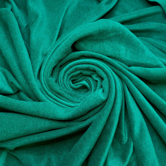 Merry Christmas 1998 - Knitted Velour Polyester Blend Knit - Dark Green - 1.8M Bundle - True Deadstock fabric Fabric by private - Sustainable Textile | FABCYCLE