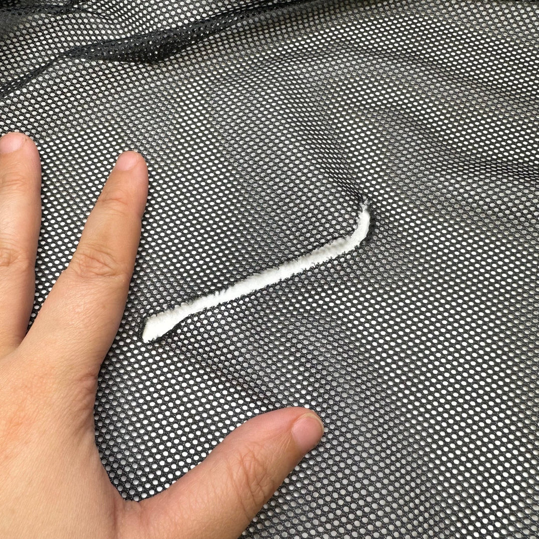 Mesh - y Breakup - Mesh Polyester Blend Knit - Black - 1.35M Bundle - True Deadstock fabric Fabric by private - Sustainable Textile | FABCYCLE