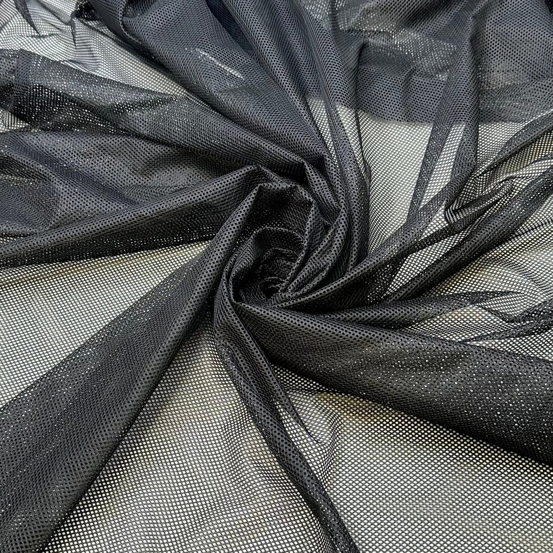 Mesh - y Breakup - Mesh Polyester Blend Knit - Black - 1.35M Bundle - True Deadstock fabric Fabric by private - Sustainable Textile | FABCYCLE