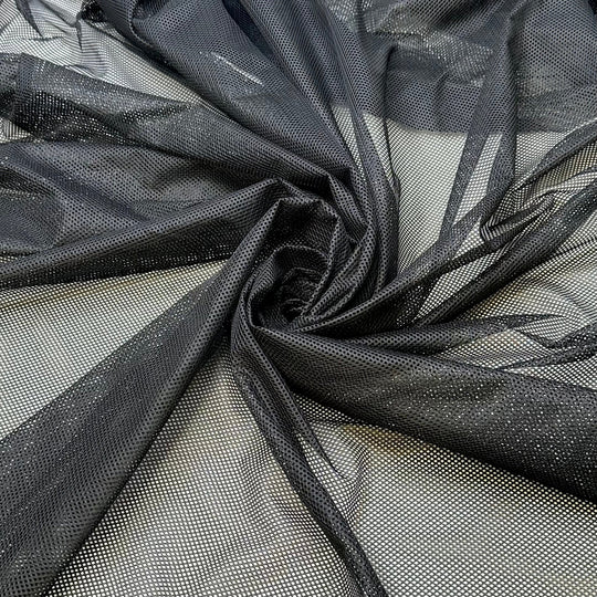 Mesh - y Breakup - Mesh Polyester Blend Knit - Black - 1.35M Bundle - True Deadstock fabric Fabric by private - Sustainable Textile | FABCYCLE