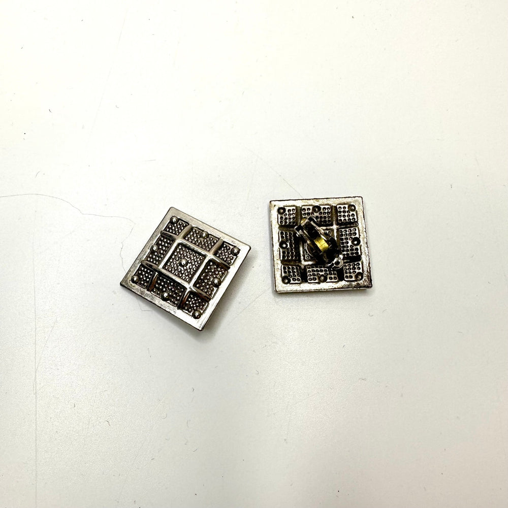 Metal Clip On Earrings Costume Jewelry - Silver - 2 Pack - True Deadstock supplies Fabric by private - Sustainable Textile | FABCYCLE