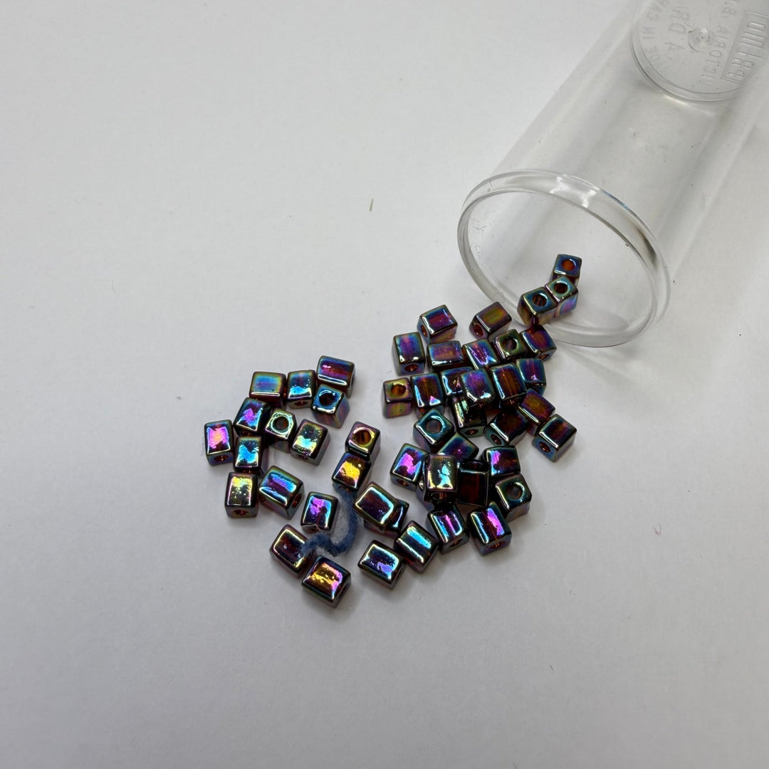 Metallic Cube Seed Beads Beads - Brown/Purple - 10 Pack - True Deadstock supplies Fabric by private - Sustainable Textile | FABCYCLE