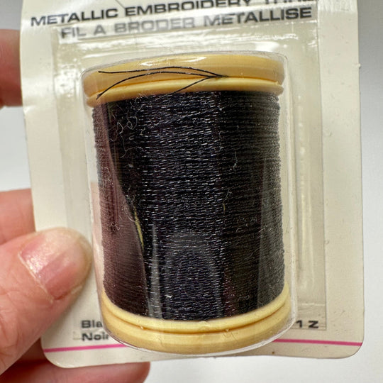 Metallic Embroidery Thread - Black - True Deadstock supplies Fabric by private - Sustainable Textile | FABCYCLE