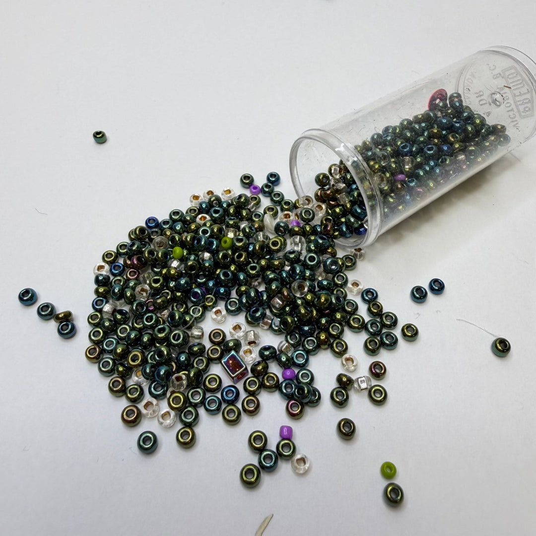 Metallic Seed Beads Beads - Green Multi - 300 Pack - True Deadstock supplies Fabric by private - Sustainable Textile | FABCYCLE