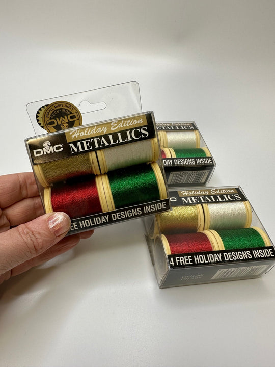 Metallic Thread - Gold White Red Green - 4 Pack - True Deadstock supplies Fabric by private - Sustainable Textile | FABCYCLE