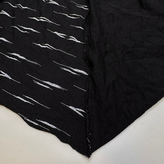 Meteor Shower - Jersey Natural Blend Knit - Black/White Abstract - 2.45M Bundle - True Deadstock fabric Fabric by private - Sustainable Textile | FABCYCLE