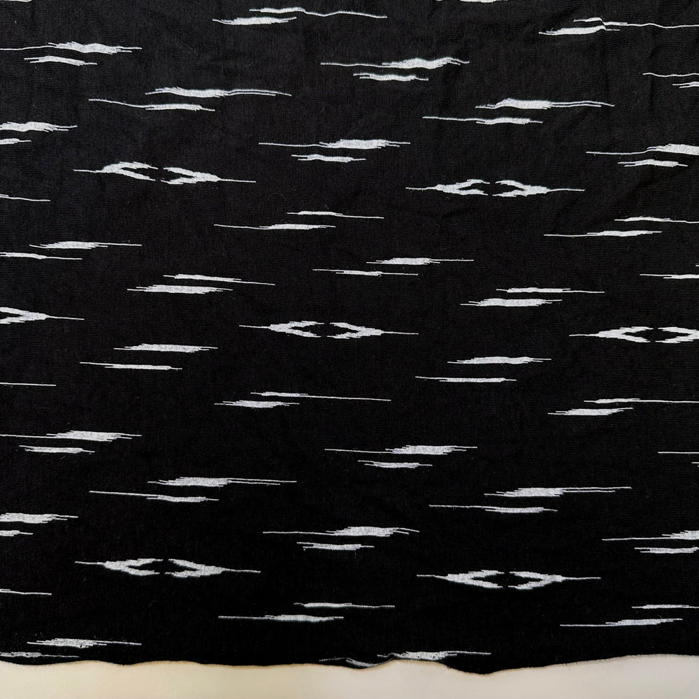 Meteor Shower - Jersey Natural Blend Knit - Black/White Abstract - 2.45M Bundle - True Deadstock fabric Fabric by private - Sustainable Textile | FABCYCLE
