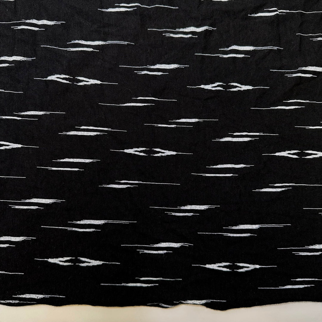 Meteor Shower - Jersey Natural Blend Knit - Black/White Abstract - 2.45M Bundle - True Deadstock fabric Fabric by private - Sustainable Textile | FABCYCLE