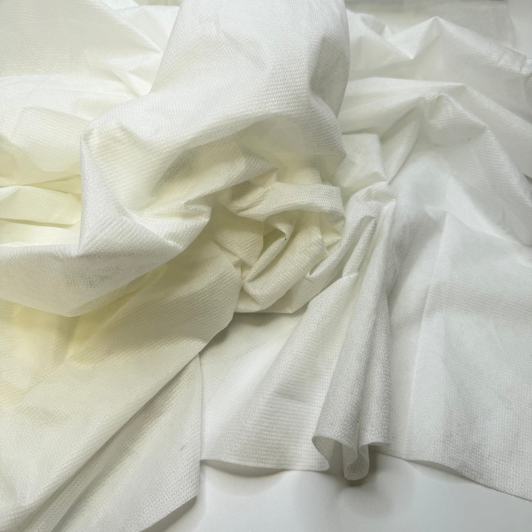 Microwaving Marshmallows - Interfacing Poly Knit - White - Bundles - True Deadstock fabric Fabric by private - Sustainable Textile | FABCYCLE