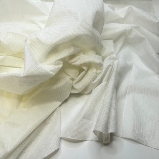 Microwaving Marshmallows - Interfacing Poly Knit - White - Bundles - True Deadstock fabric Fabric by private - Sustainable Textile | FABCYCLE