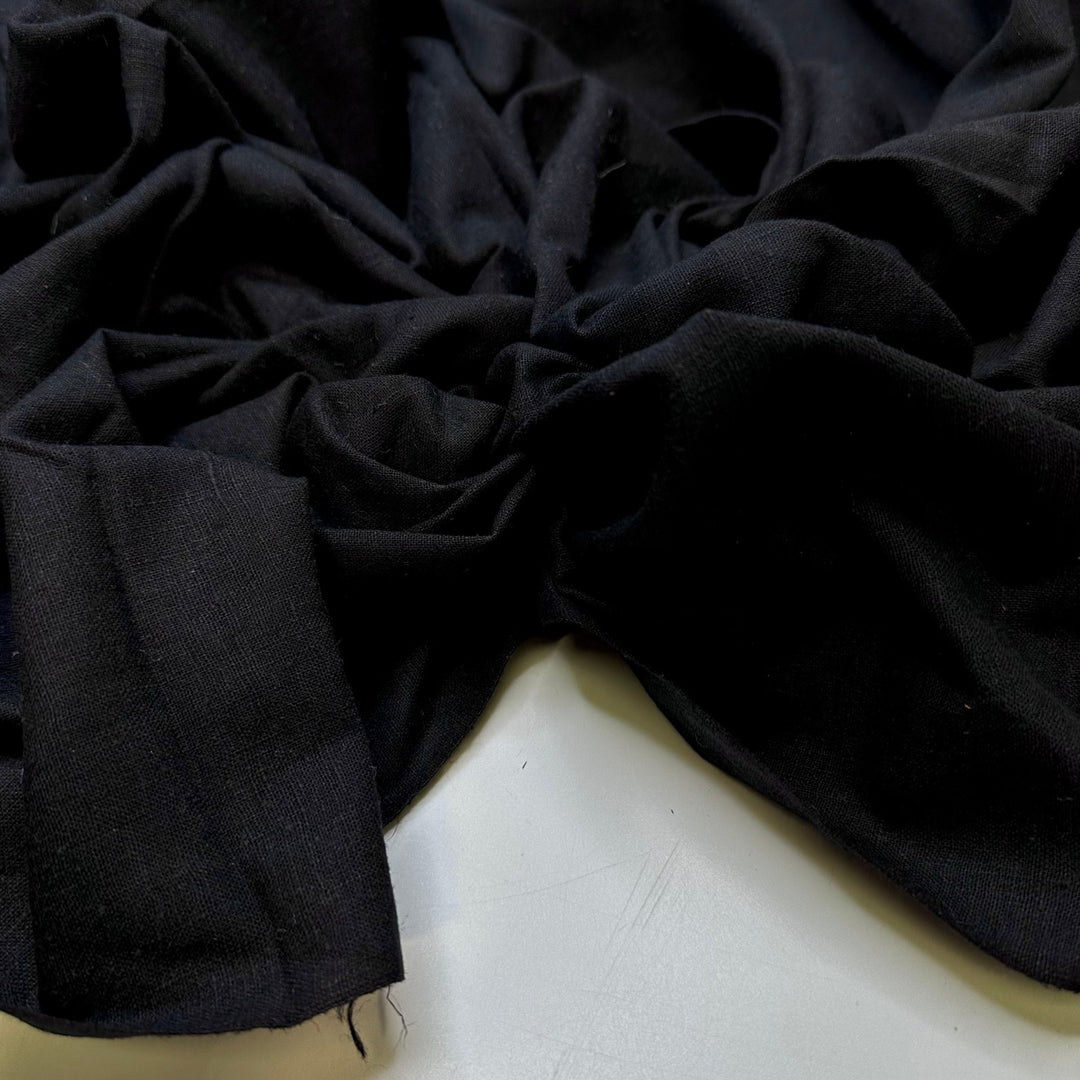 Midnight On The Beach - Cotton Blend Woven - Black - 3.5M Bundle - True Deadstock fabric Fabric by private - Sustainable Textile | FABCYCLE