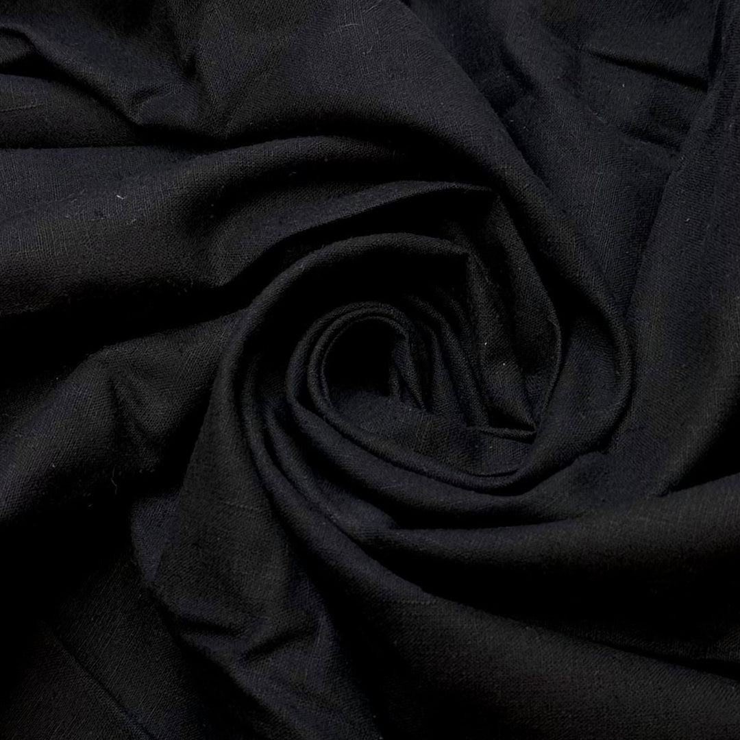 Midnight On The Beach - Cotton Blend Woven - Black - 3.5M Bundle - True Deadstock fabric Fabric by private - Sustainable Textile | FABCYCLE