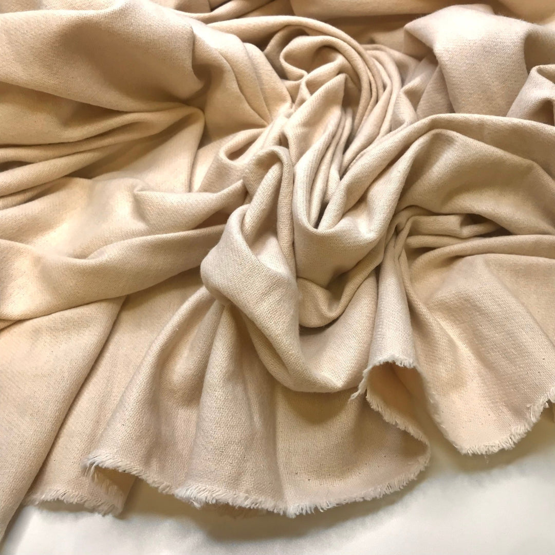 Milk And Sugar - Twill Weave Cotton Blend Woven - Light Beige - Bundles - True Deadstock fabric Fabric by private - Sustainable Textile | FABCYCLE
