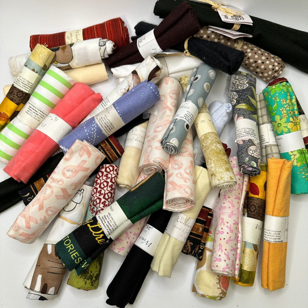 Mini Jelly Roll Pack - Cotton Woven - Multi Geometric - +15 PACK - True Deadstock fabric Fabric by private - Sustainable Textile | FABCYCLE