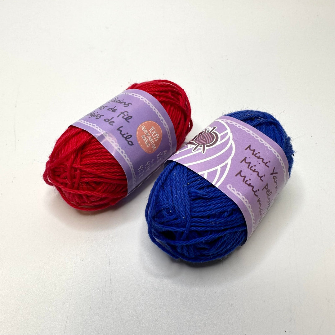 Mini Yarn Skeins Yarn - Blue/Red - 2 Pack - True Deadstock supplies Fabric by private - Sustainable Textile | FABCYCLE