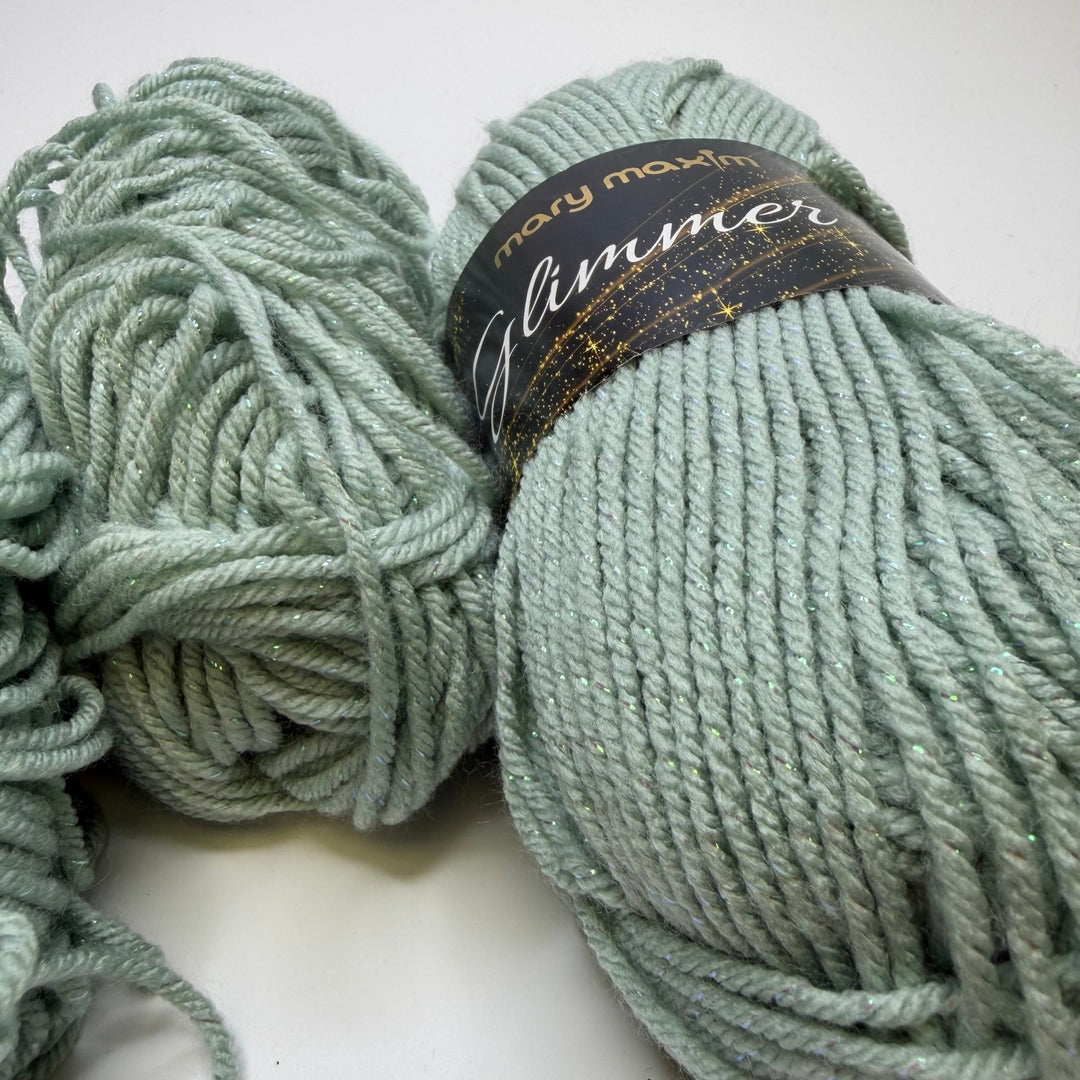 Mint Sparkle Acrylic Yarn - Light Green - 3 Pack - True Deadstock supplies Fabric by private - Sustainable Textile | FABCYCLE