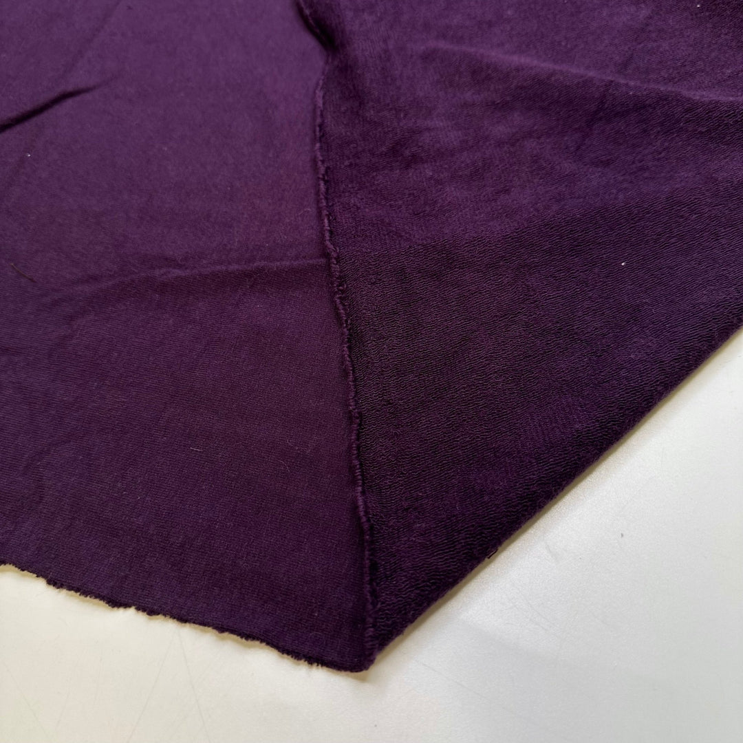 Misty Mountains - French Terry Cotton/Bamboo Knit - Dark Purple - 1.6M Bundle - True Deadstock fabric Fabric by private - Sustainable Textile | FABCYCLE