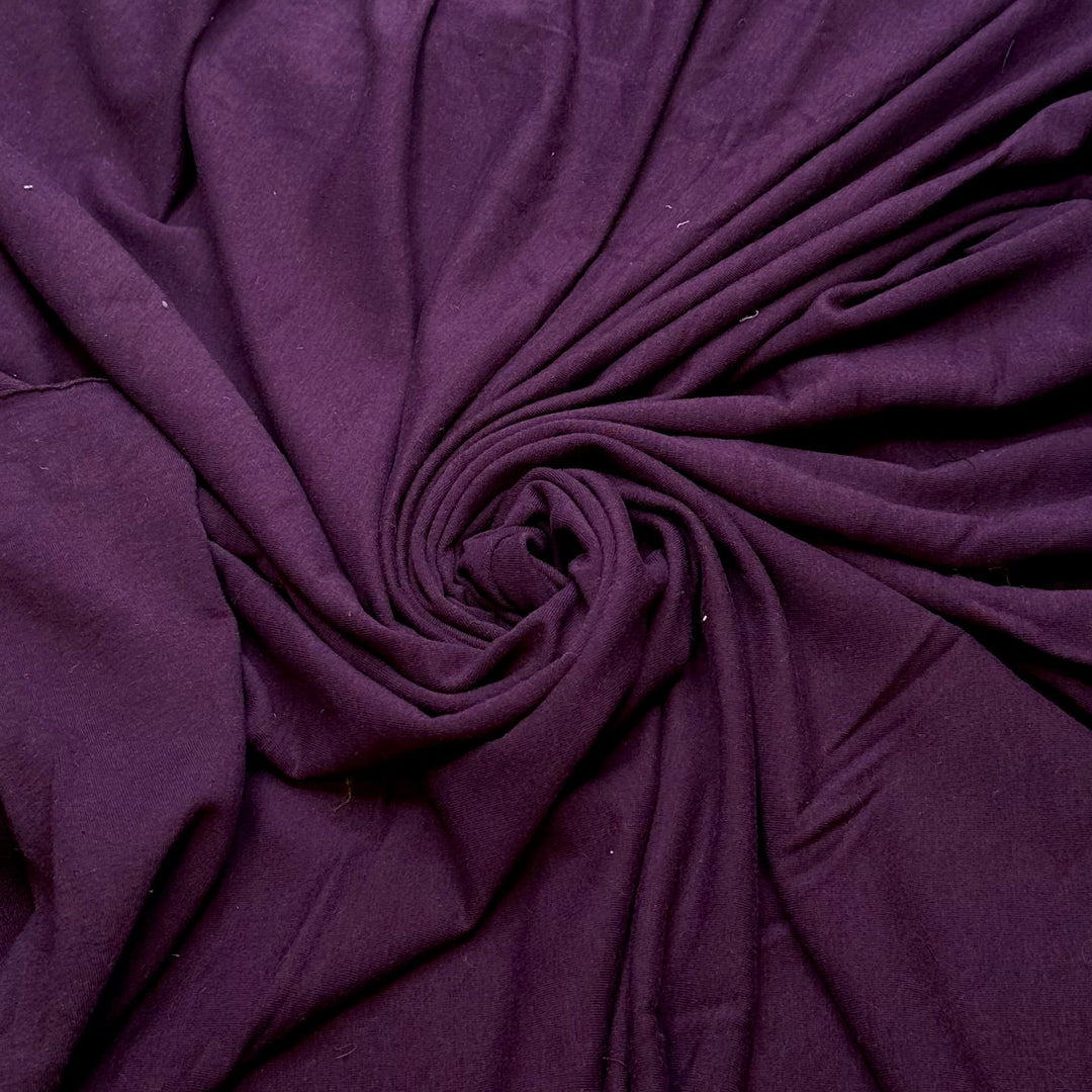 Misty Mountains - French Terry Cotton/Bamboo Knit - Dark Purple - 1.6M Bundle - True Deadstock fabric Fabric by private - Sustainable Textile | FABCYCLE
