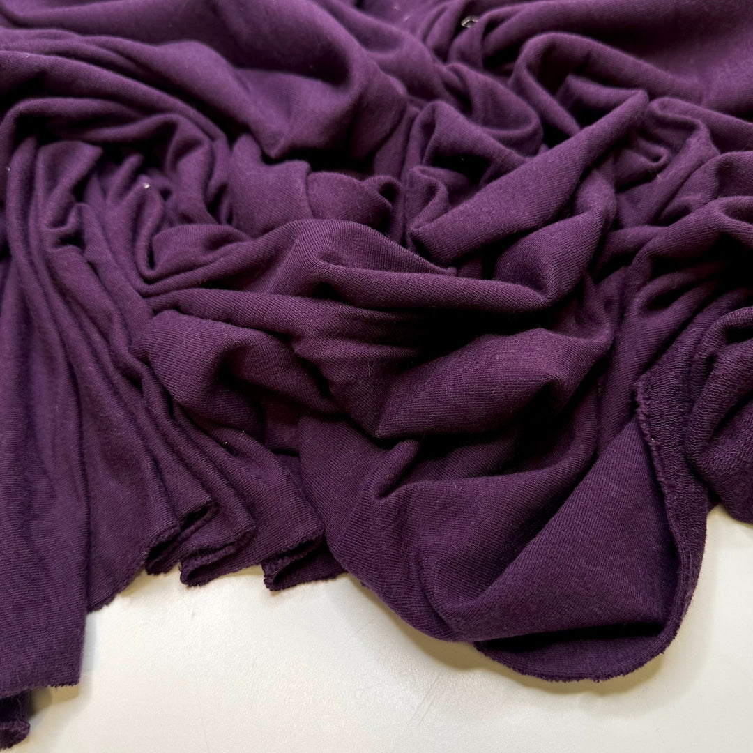 Misty Mountains - French Terry Cotton/Bamboo Knit - Dark Purple - 1.6M Bundle - True Deadstock fabric Fabric by private - Sustainable Textile | FABCYCLE