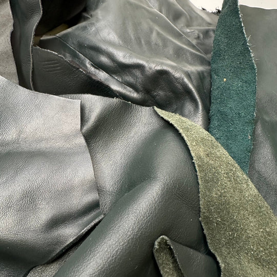 Mixed Textures Leather Scrap Bag - True Deadstock fabric Fabric by private - Sustainable Textile | FABCYCLE