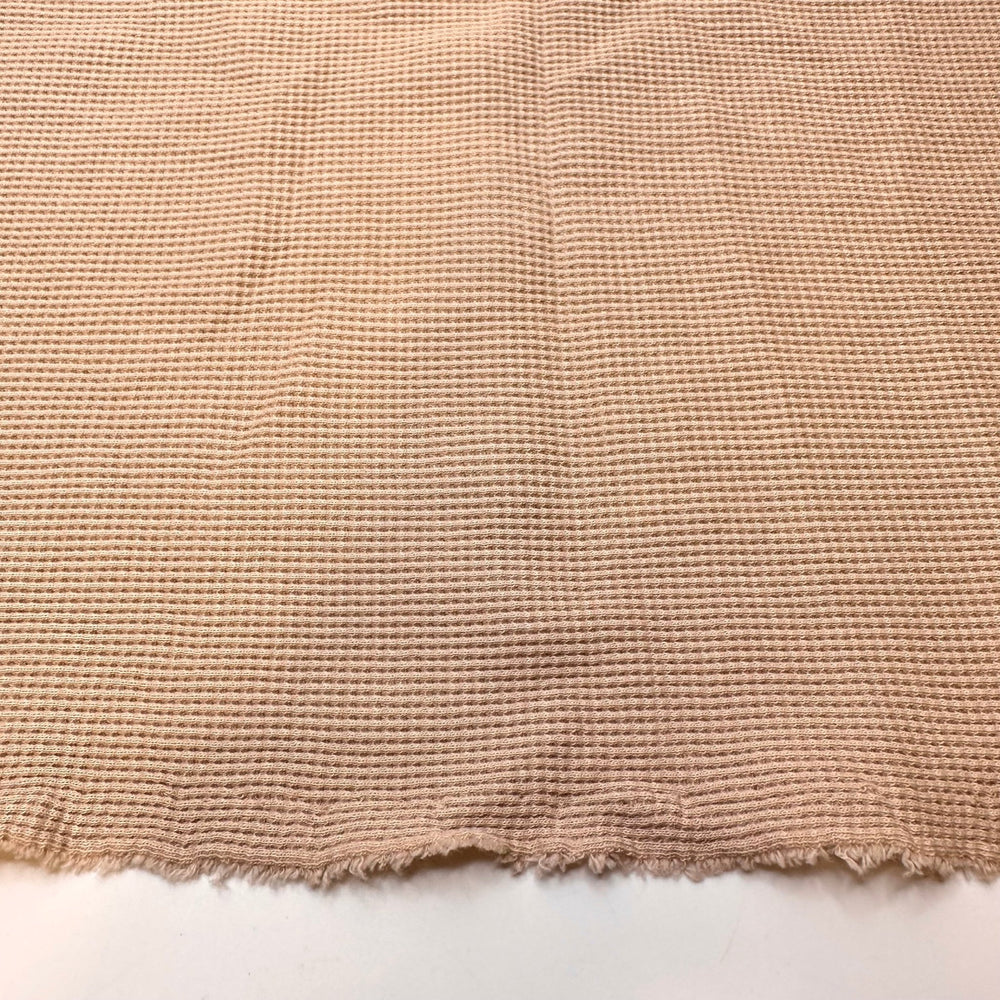Mixing Cookie Dough - Waffle Knit Organic Cotton Knit - Light Beige - 1.75M Bundle - True Deadstock fabric Fabric by private - Sustainable Textile | FABCYCLE