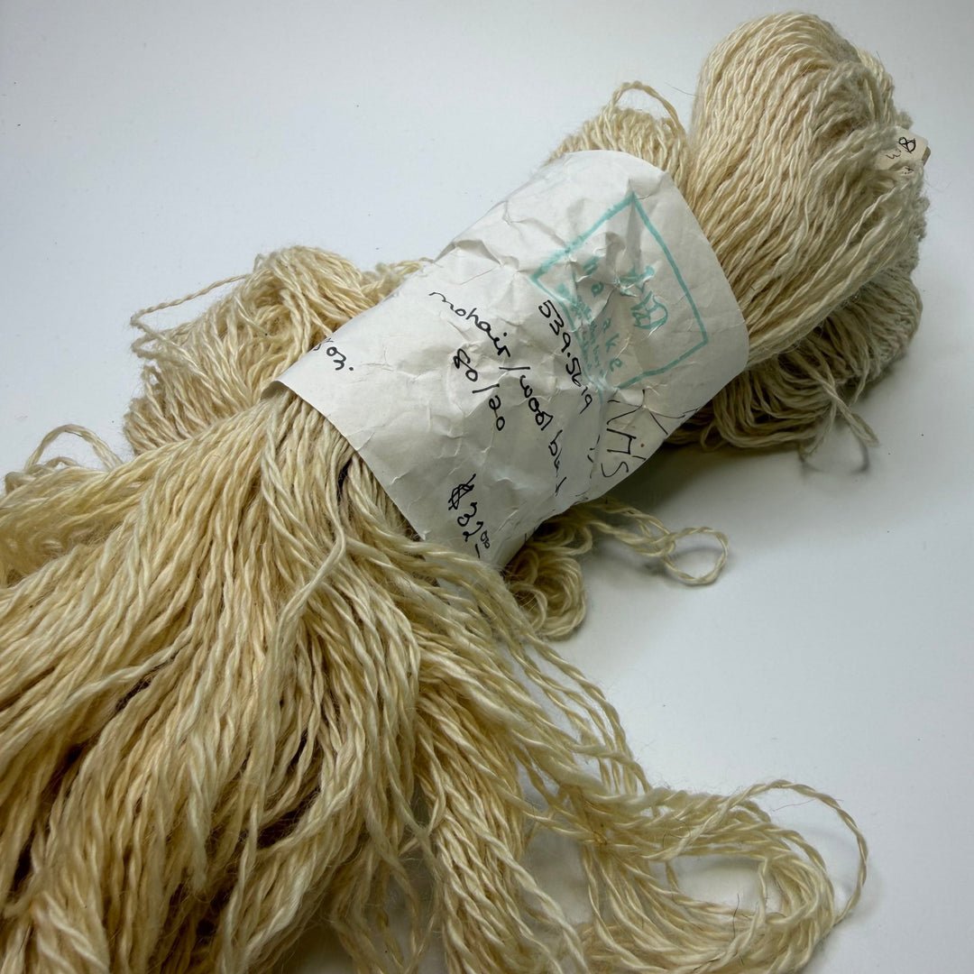 Mohair and Wool blend Yarn - Cream - Individual - True Deadstock supplies Fabric by private - Sustainable Textile | FABCYCLE