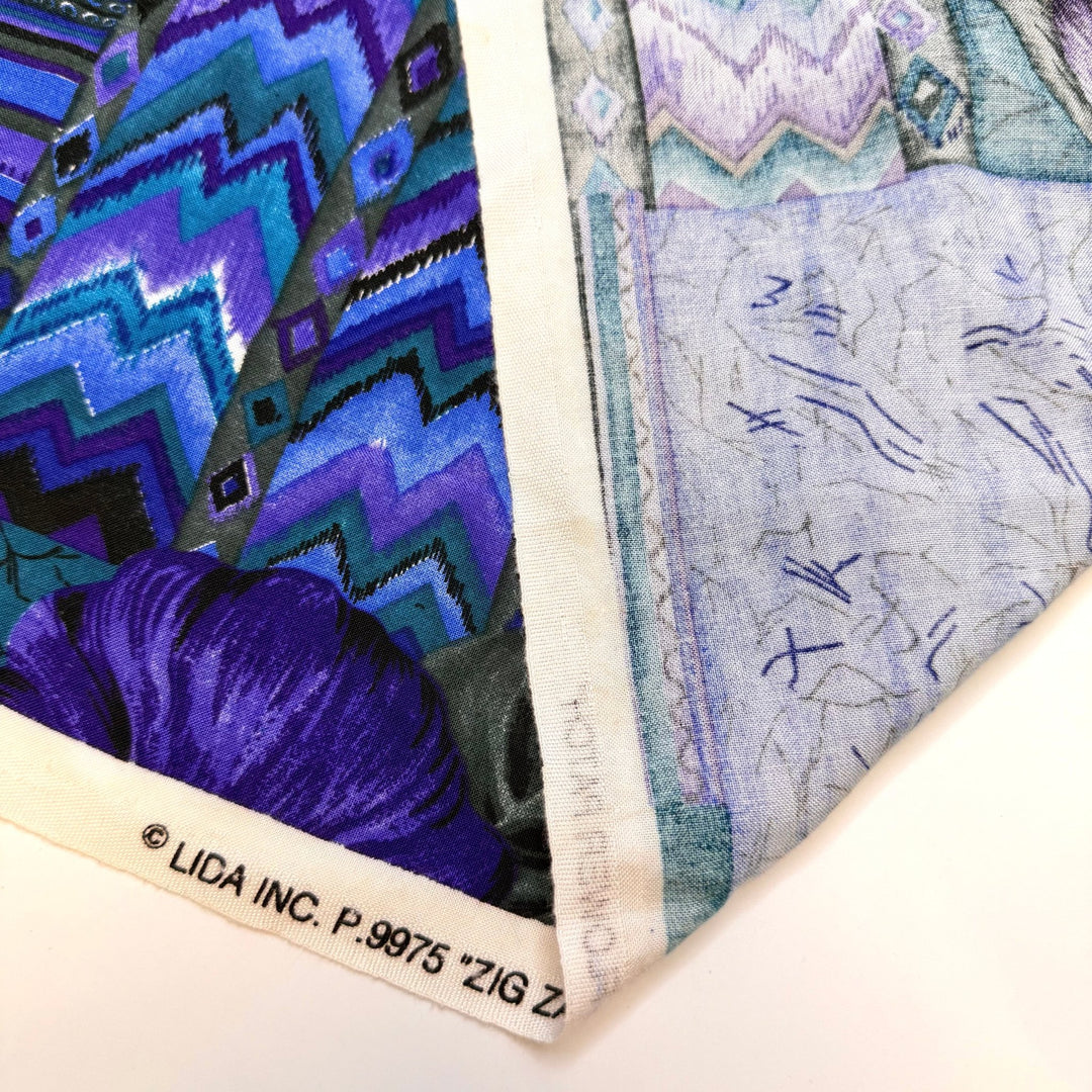 Mom Knows Best - Rayon/Cotton Woven - Blue/Purple Geometric - 1M Bundle - True Deadstock fabric Fabric by private - Sustainable Textile | FABCYCLE