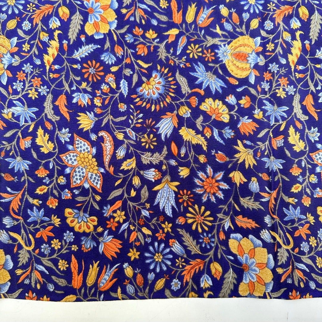 Moms Garden Vibrancy - Satin Silk Woven - Dark Blue Multi Floral - 1.15M Bundle - True Deadstock fabric Fabric by private - Sustainable Textile | FABCYCLE