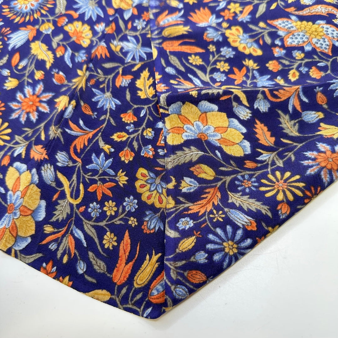 Moms Garden Vibrancy - Satin Silk Woven - Dark Blue Multi Floral - 1.15M Bundle - True Deadstock fabric Fabric by private - Sustainable Textile | FABCYCLE