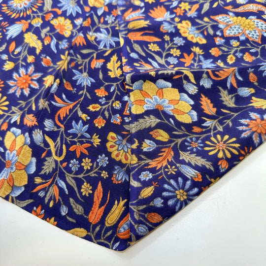Moms Garden Vibrancy - Satin Silk Woven - Dark Blue Multi Floral - 1.15M Bundle - True Deadstock fabric Fabric by private - Sustainable Textile | FABCYCLE