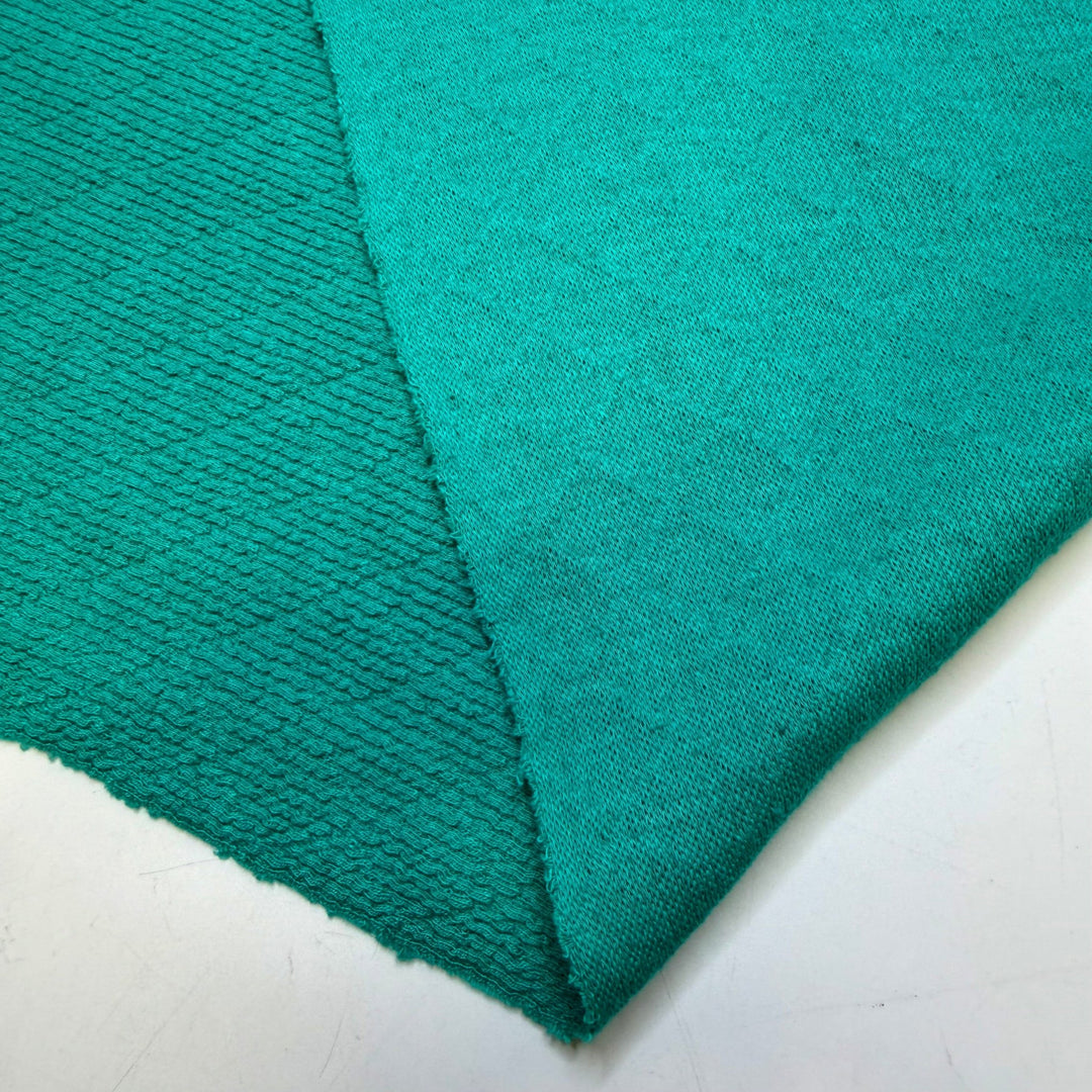 Money Tree - Vintage Double Cloth Knit Polyester Blend - Turquoise Green Geometric - 1M Bundle - True Deadstock fabric Fabric by private - Sustainable Textile | FABCYCLE