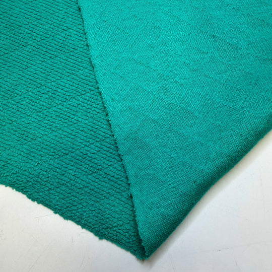 Money Tree - Vintage Double Cloth Knit Polyester Blend - Turquoise Green Geometric - 1M Bundle - True Deadstock fabric Fabric by private - Sustainable Textile | FABCYCLE