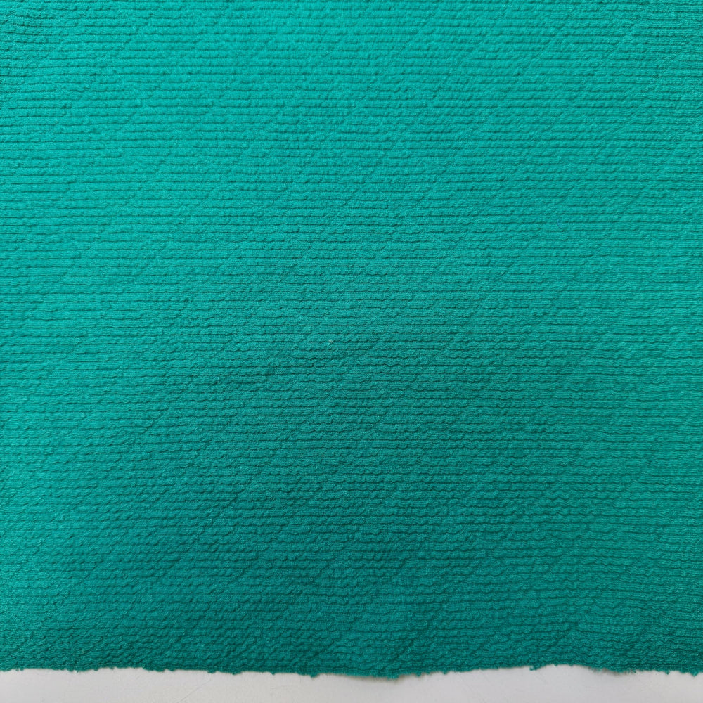 Money Tree - Vintage Double Cloth Knit Polyester Blend - Turquoise Green Geometric - 1M Bundle - True Deadstock fabric Fabric by private - Sustainable Textile | FABCYCLE