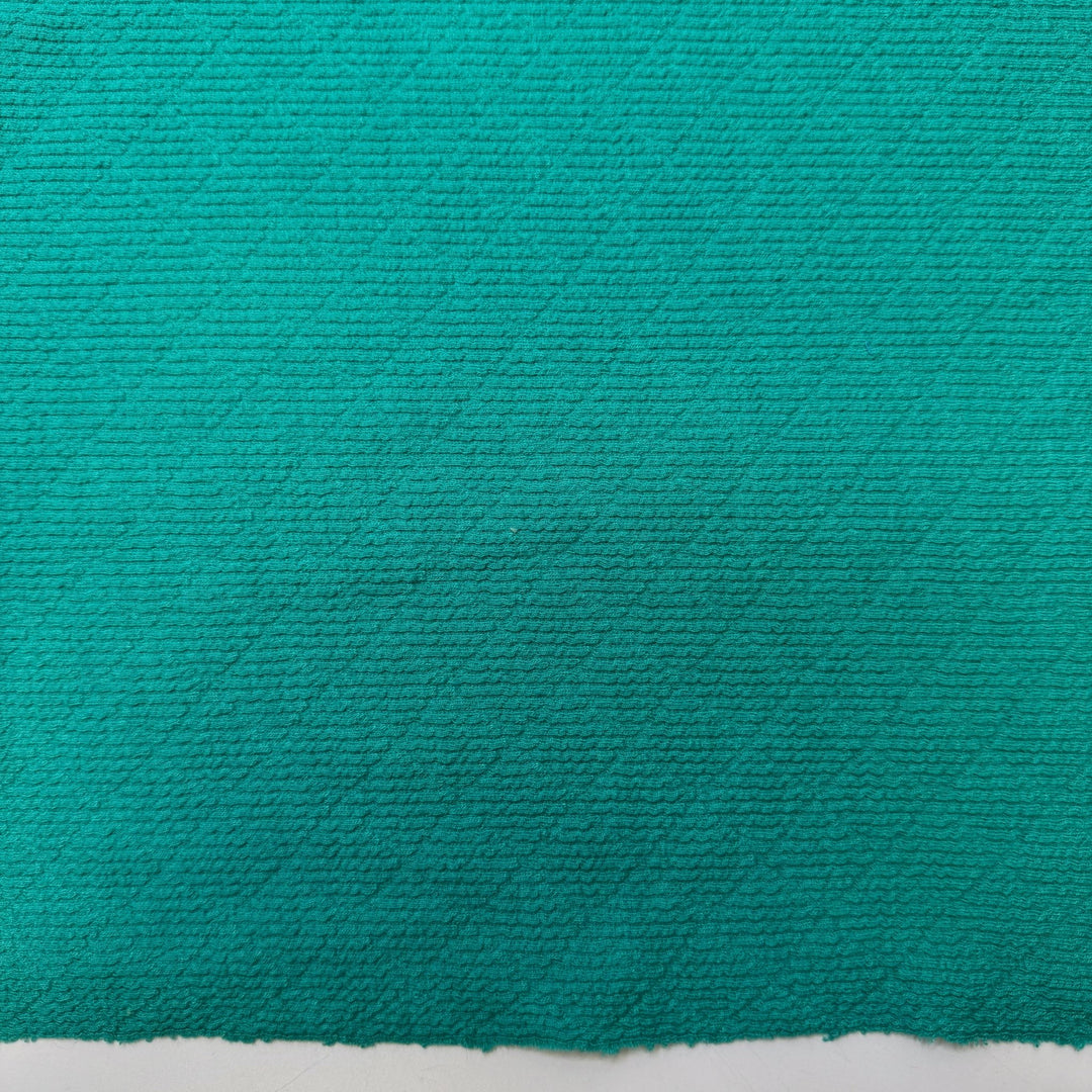 Money Tree - Vintage Double Cloth Knit Polyester Blend - Turquoise Green Geometric - 1M Bundle - True Deadstock fabric Fabric by private - Sustainable Textile | FABCYCLE