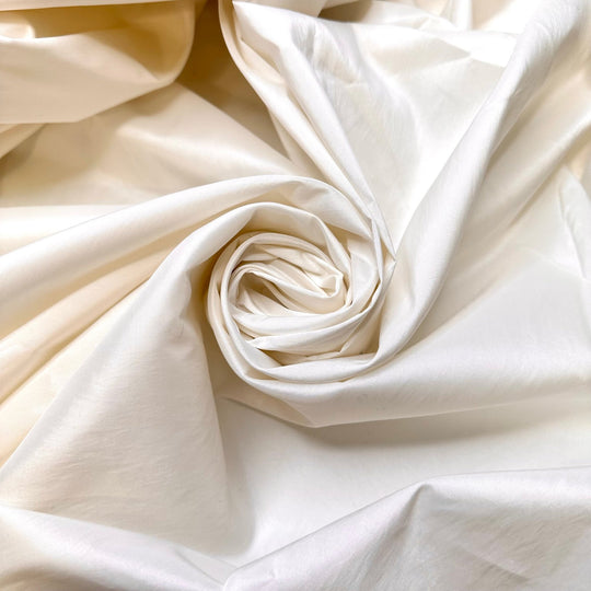Monochromatic Holiday Decor Ideas - Taffeta Poly Woven - Cream - 3.6M Bundle - True Deadstock fabric Fabric by private - Sustainable Textile | FABCYCLE
