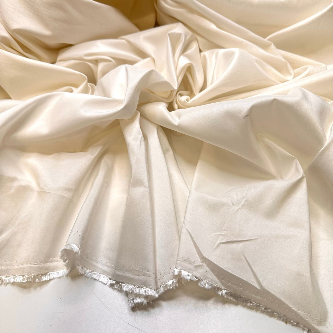 Monochromatic Holiday Decor Ideas - Taffeta Poly Woven - Cream - 3.6M Bundle - True Deadstock fabric Fabric by private - Sustainable Textile | FABCYCLE