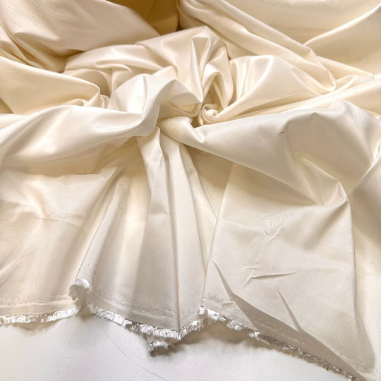 Monochromatic Holiday Decor Ideas - Taffeta Poly Woven - Cream - 3.6M Bundle - True Deadstock fabric Fabric by private - Sustainable Textile | FABCYCLE