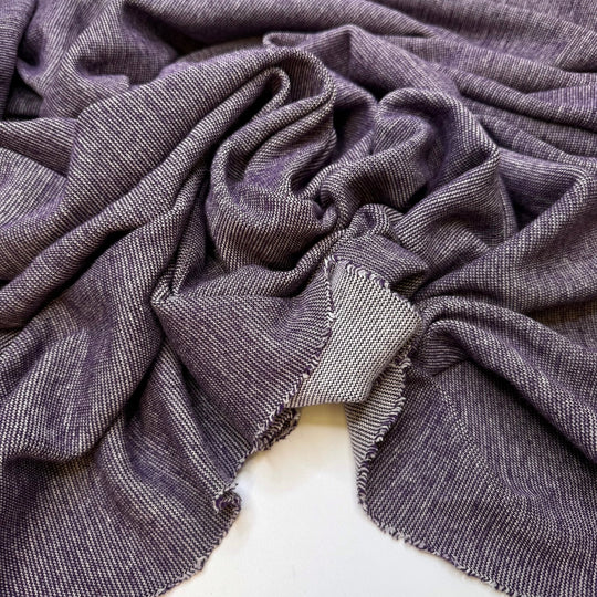 Mooncake - Rib Knit Cotton/Spandex Knit - Dark Purple - 3M Bundle - True Deadstock fabric Fabric by private - Sustainable Textile | FABCYCLE
