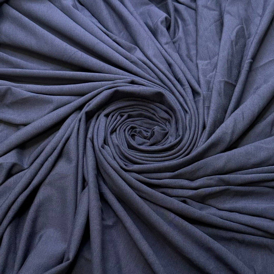 Moonless Night - Natural Blend Knit - Dark Grey/Blue - 2.15M Bundle - True Deadstock fabric Fabric by private - Sustainable Textile | FABCYCLE